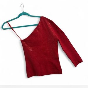 Cache Red Silk Blend Top